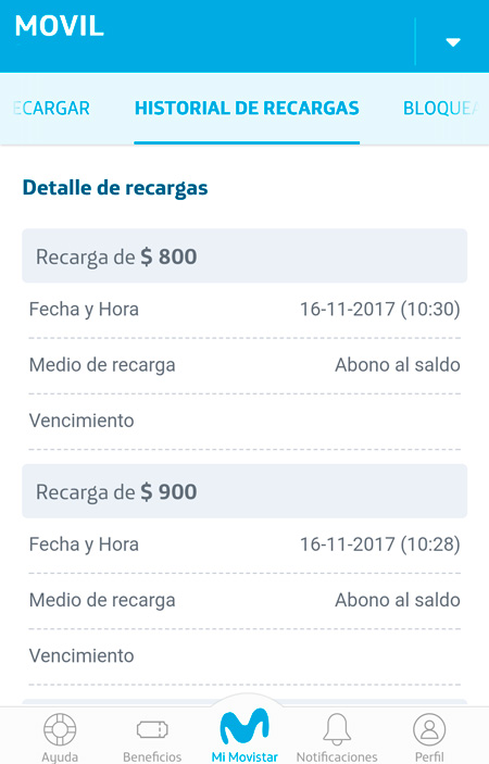 C Mo Ver El Historial De Las Recargas Atenci N Al Cliente Movistar